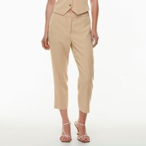 NWT Aritzia Babaton Atelier Conan Pants Ankle Pockets Cream Minimalist Sz 4